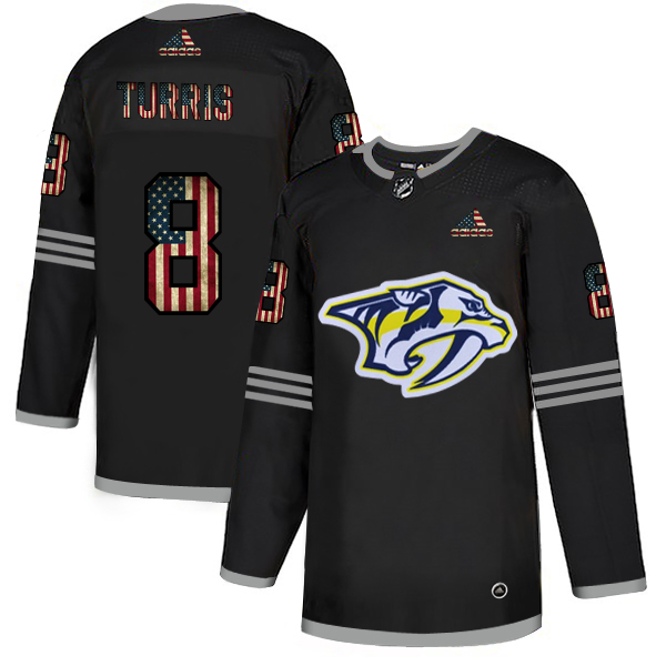 Nashville Predators #8 Kyle Turris Adidas Men Black USA Flag Limited NHL Jersey